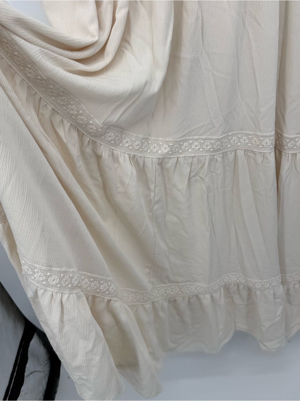 Torrid Whisper Cream Gauze Maxi Dress Size 4X Cottagecore Puff Sleeve Plus - Picture 10 of 13